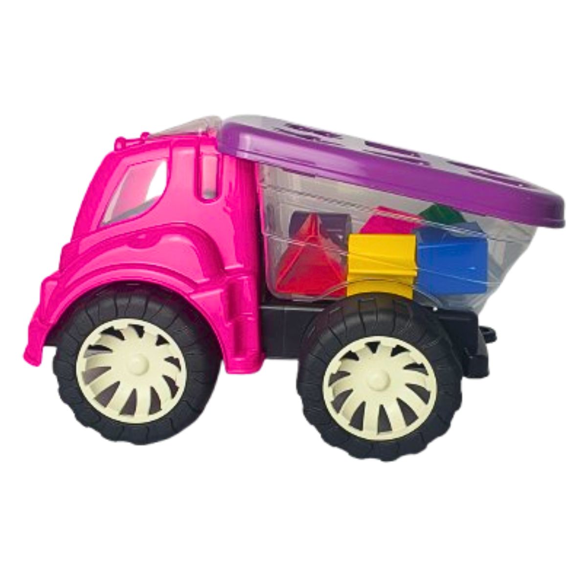 Brinquedo Caminhão Didático Rosa Com Roxo - Smiling Kids Brinquedo Caminhão Didático Rosa Com Roxo - Smiling Kids